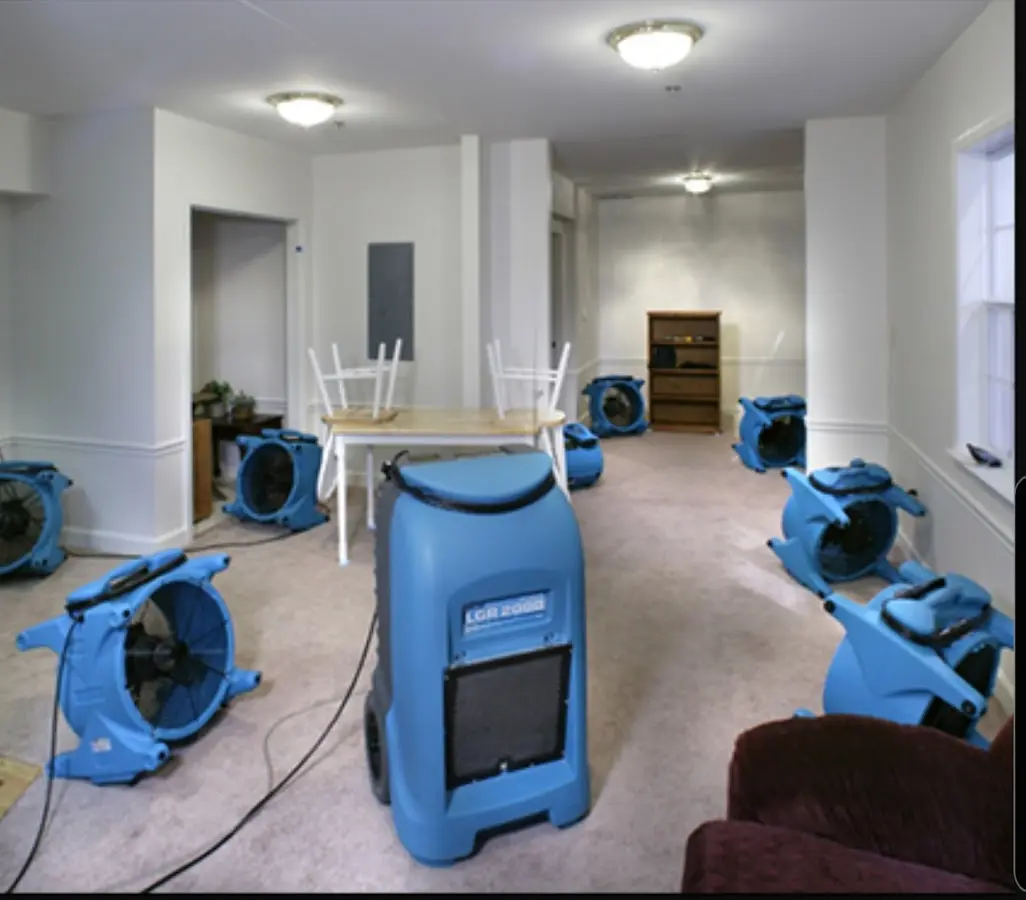 Air movers and dehumidifier setup for Water Extraction & Removal in Florin